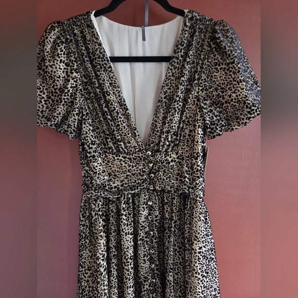 Anthropologie Black and Cream Midi Dress - Picture 4 of 6